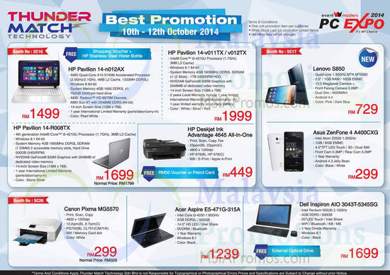 6 Oct Notebooks, Printers, Smartphones, HP, Lenovo, Canon, Acer, Dell, Asus