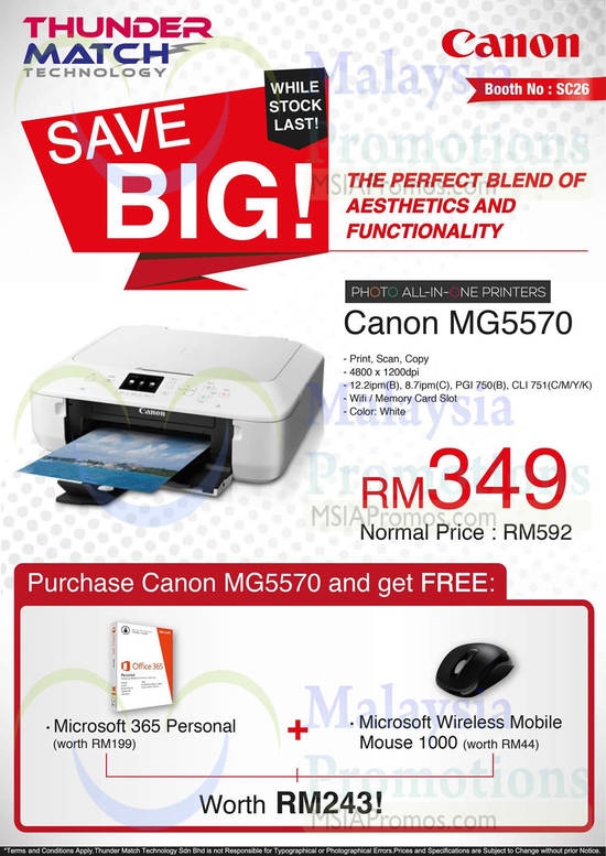 9 Oct Thunder Match Technology, Canon Printer, Purchase with Purchase