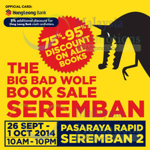 Featured image for Big Bad Wolf Books SALE @ Pasaraya Rapid Seremban Two 26 Sep – 1 Oct 2014