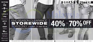 Featured image for Bread & Butter End Season Clearance Storewide 19 – 21 Sep 2014