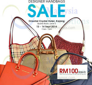 Featured image for Celebrity WearHouz Handbags SALE @ Oriental Crystal Hotel Kajang 13 – 14 Sep 2014