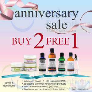 Featured image for Cocolab Buy 2 Free 1 Anniversary Sale 1 – 30 Sep 2014