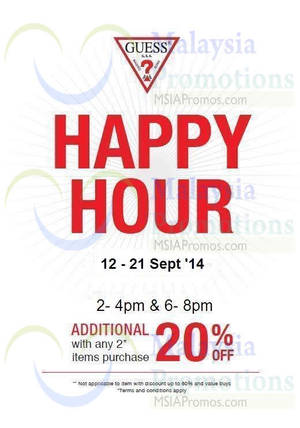 Featured image for (EXPIRED) Guess Happy Hour SALE @ Johor Premium Outlets 12 – 21 Sep 2014