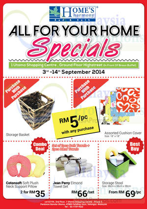 Featured image for (EXPIRED) Home’s Harmony All For Your Home Specials @ 1 Utama 3 – 14 Sep 2014