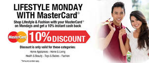 Featured image for (EXPIRED) Lazada 10% Discount MasterCard Mondays Promo 29 Sep 2014