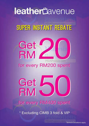 Featured image for (EXPIRED) Leather Avenue Up To RM50 Cash Rebates 8 – 30 Sep 2014