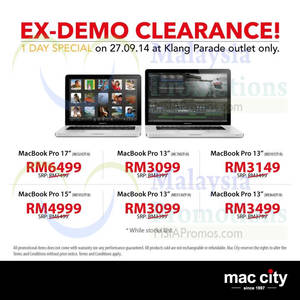 Featured image for Mac City Apple Products Ex-Demo Clearance @ Klang Parade 27 Sep 2014