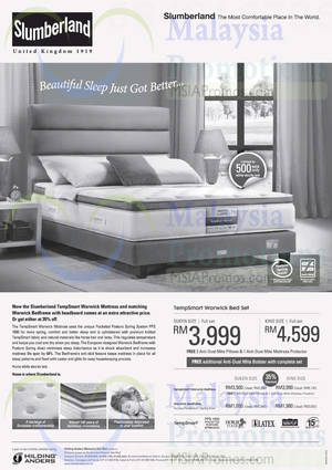 Featured image for Slumberland TempSmart Warwick Mattress Bed Set 27 Sep 2014