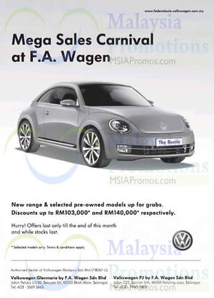 Featured image for (EXPIRED) Volkswagen Mega Sales Carnival @ F.A. Wagen 24 – 30 Sep 2014