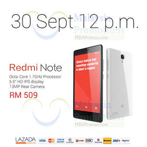 Featured image for (EXPIRED) Xiaomi Redmi Note Available @ Lazada From 30 Sep 2014