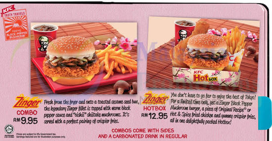 Zinger Hot Box, Zinger Combo