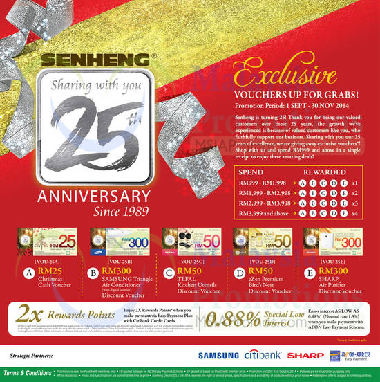 25th Anniversary Offers, Free Vouchers