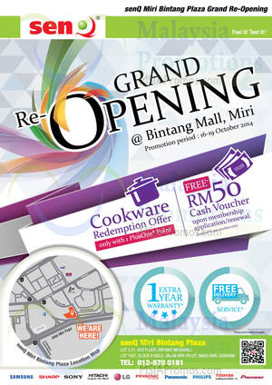 Featured image for (EXPIRED) senQ Bintang MegaMall Grand Re-Opening Promo 16 – 19 Oct 2014