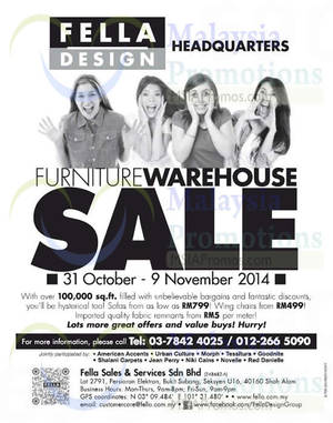 Featured image for (EXPIRED) Fella Design Headquarters Warehouse Sale 31 Oct – 9 Nov 2014