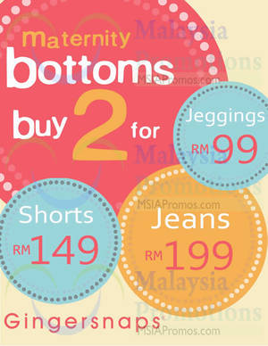 Featured image for (EXPIRED) Gingersnaps Maternity Basic Bottom Promotion 3 – 29 Oct 2014