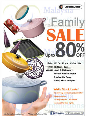 Featured image for Le Creuset Family Sale @ Kuala Lumpur 16 – 18 Oct 2014