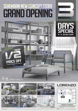 Featured image for Lorenzo Seremban New Concept Store Grand Opening Promo 4 – 6 Oct 2014