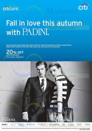 Featured image for (EXPIRED) Padini 20% OFF Promo For Citibank Cardmembers 28 Oct – 23 Nov 2014