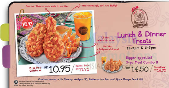 RM10.95 2PC Meal Combo A, 3PC Meal Combo B