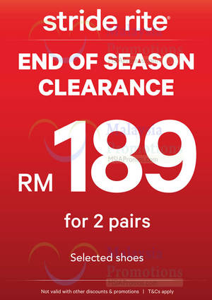 Featured image for Stride Rite End of Season Clearance @ Selected Outlets 3 Oct 2014