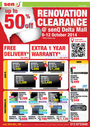 Featured image for (EXPIRED) SenQ Delta Mall Renovation Clearance Sale @ Delta Mall 9 – 12 Oct 2014