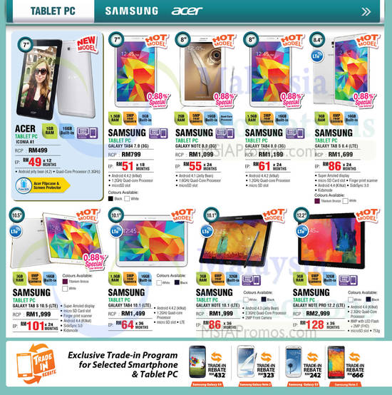 Tablets, Acer, Samsung Galaxy