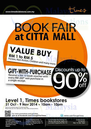 Featured image for (EXPIRED) Times Bookstores Up To 90% Off Sale @ Citta Mall 31 Oct – 9 Nov 2014