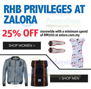 Featured image for (EXPIRED) Zalora 25% OFF For RHB Cardmembers 1 Oct – 31 Dec 2014