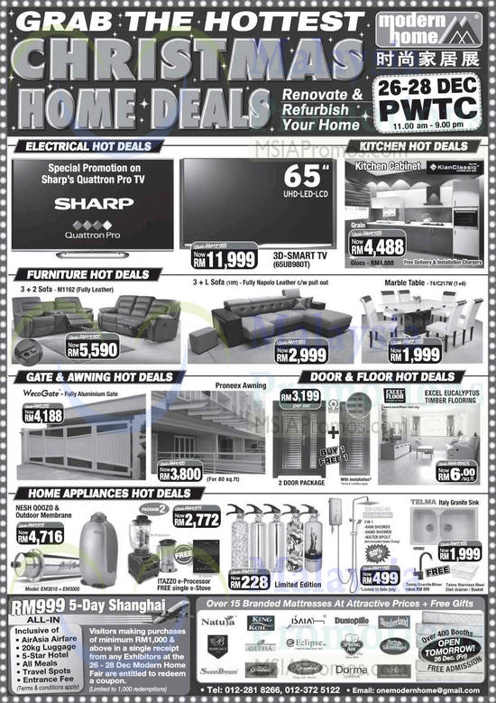 25 Dec Electrical, Furniture, Gate, Door, Floor, Home Appliances Hot Deals