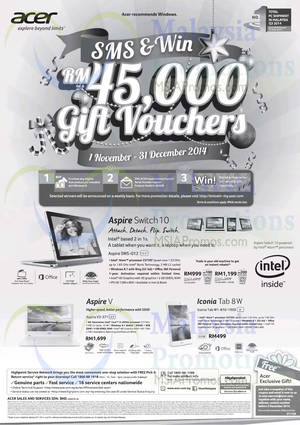 Featured image for Acer Notebooks & Tablets Promotion 28 Nov 2014