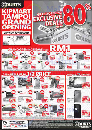Featured image for (EXPIRED) Courts Mammoth Kipmart Tampoi Grand Opening Specials 28 Nov – 12 Dec 2014