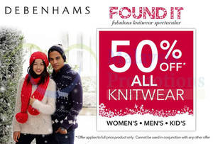 Featured image for (EXPIRED) Debenhams 50% Off All Knitwear 24 Nov 2014