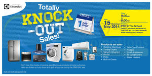 Featured image for (EXPIRED) Electrolux Warehouse Sale Totally Knock Out Sale 15 Nov 2014