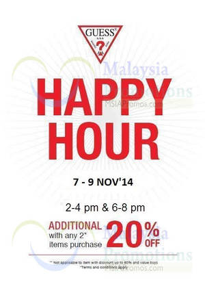 Featured image for Guess Happy Hour SALE @ Johor Premium Outlets 7 – 9 Nov 2014