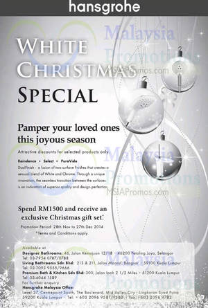 Featured image for (EXPIRED) Hansgrohe Bathroom Accessories Christmas Special Promo 28 Nov – 27 Dec 2014