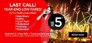 Featured image for (EXPIRED) Air Asia From RM5 Promo Air Fares 3 – 9 Nov 2014