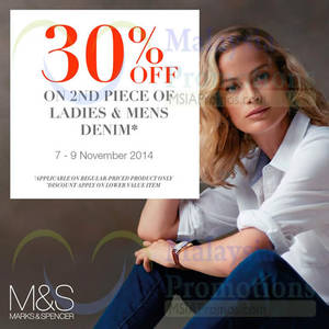 Featured image for (EXPIRED) Marks & Spencer 30% Off 2nd Piece 7 – 9 Nov 2014