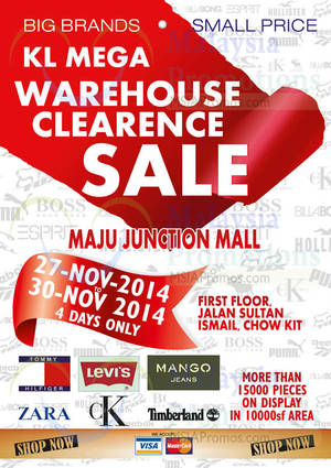 Featured image for KL Mega Warehouse Clearance @ Maju Junction 27 – 30 Nov 2014