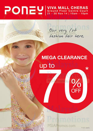 Featured image for (EXPIRED) Poney Up To 70% Off Mega Clearance @ Viva Mall 21 – 30 Nov 2014