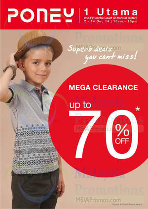 Featured image for (EXPIRED) Poney Mega Up to 70% Off Clearance Sale @ 1 Utama 2 – 14 Dec 2014