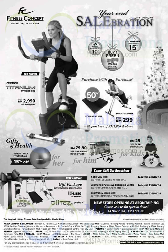 Roadshows, Gift Packages, Upright Bikes, Tummy,Slimmer, Gym Set, Skippy Ball