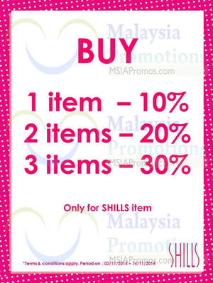 Featured image for (EXPIRED) Shills Up To 30% Off 3 – 14 Nov 2014