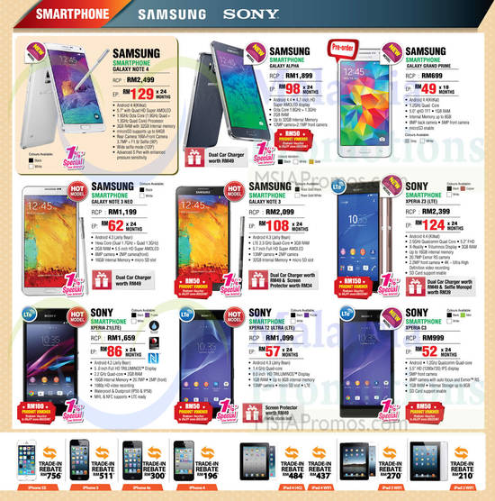 Smartphones, Samsung, Sony, iPhone Trade-In