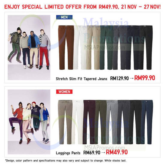 Stretch Slim Fit Tapered Jeans, Leggings Pants