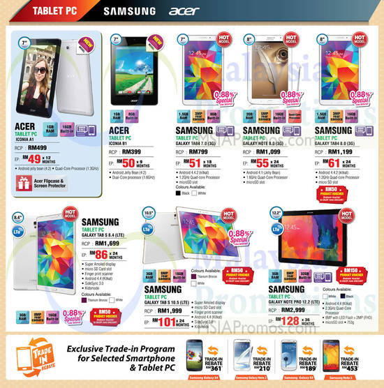 Tablets, Samsung, Acer