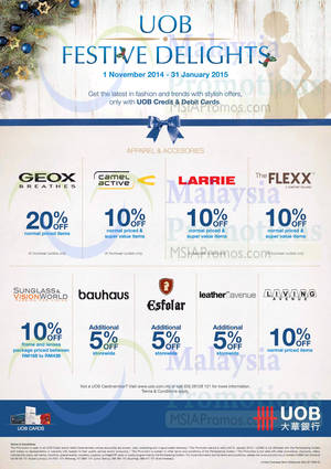 Featured image for (EXPIRED) UOB Fashion & Trends Offers For UOB Cardmembers 1 Nov 2014 – 31 Jan 2015