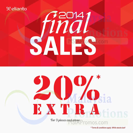 Featured image for Elianto Final Sale 22 Dec 2014 - 4 Jan 2015