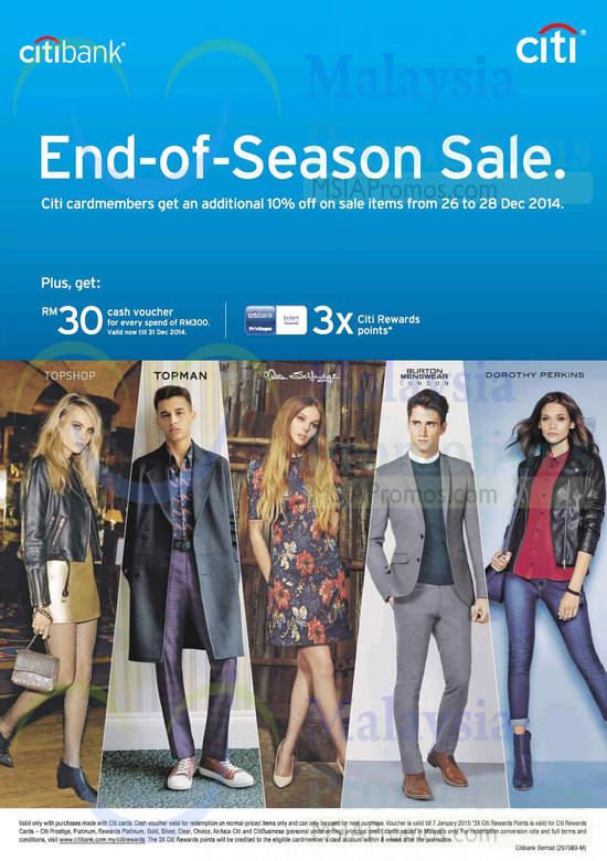 24 Dec Citi Cardmember Additional 10 Percent Off, RM30 Voucher, 3X Citi Rewards Points