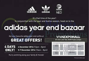 Featured image for Adidas Year End Bazaar @ Viva Expo 4 – 7 Dec 2014