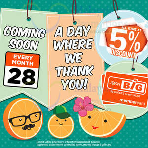 Featured image for (EXPIRED) Aeon BIG 5% Off Storewide Member Promo 28 Dec 2014